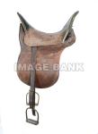 CWh15d- Model 1847 brass bound Officer's Grimsley Dragoon saddle made by Thornton Grimsley Co. of St. Louis, MO.