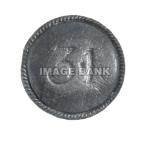 RWb12ds- British 31st Regiment of Foot, other ranks pewter button.Fought at Saratoga.