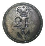 Rwb111d- British Army: Enlistedman's button of the 21st Royal North British Fuzileers. Fought at Saratoga 1777