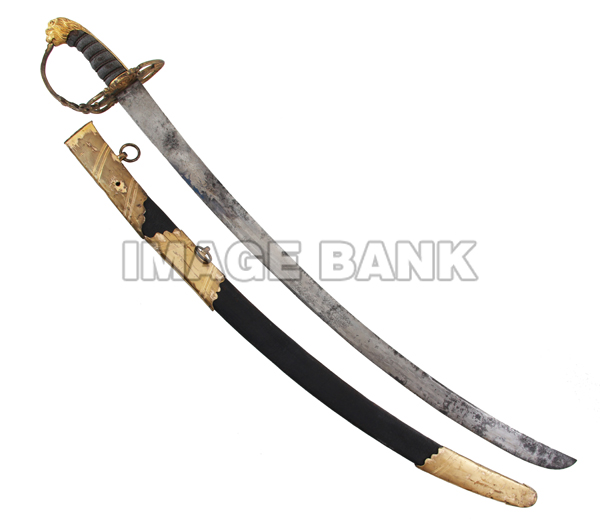 WOb67d- Pattern 1803 British Officers Sword With Crest Of The 1st Regiment of Foot Royal Scots