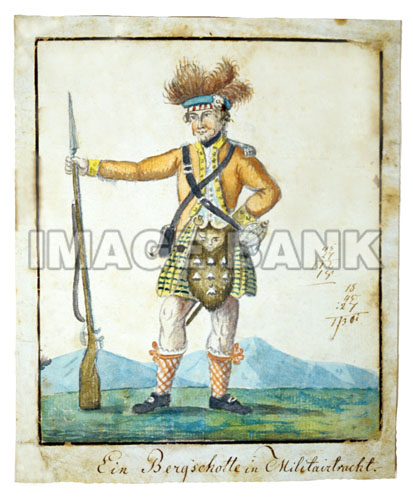 RWf6ds - German drawing of a Scottish Highlander