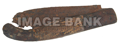 RWr42d- Excavated British soldiers clasp knife with bone handle