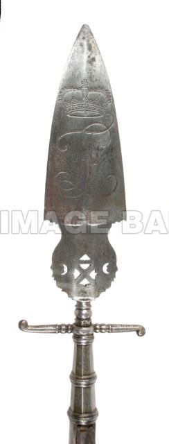 RWe78d-Hessian officer's spontoon with Cypher of Frederick Landgraf II