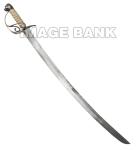 RWe145d- Superb American officers silver hilted dragoon saber with turned ivory grips and lionhead pommel