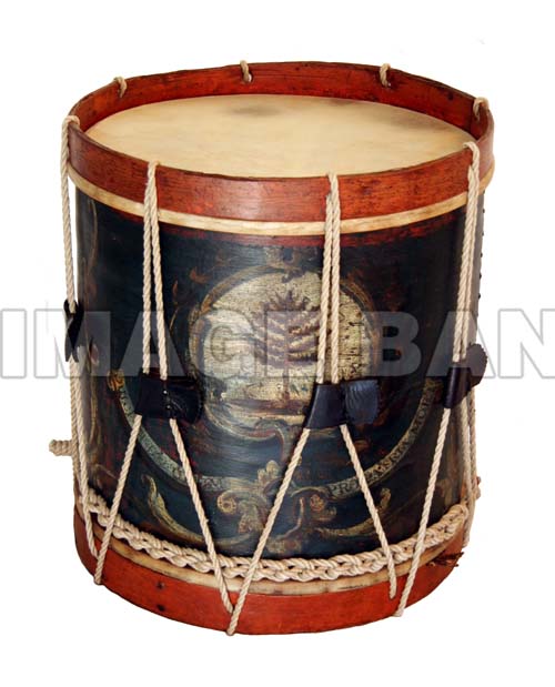 Rwm8d-Drum with painted state seal of Massachusetts