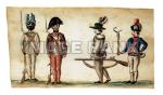 RWf306d- Watercolor of American soldiers at Yorktown 1781, by French officer Jean-Baptiste-Antoine DeVerger. Anne.S.K. Brown Mil